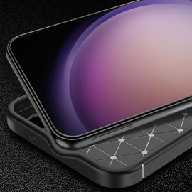 Carbon TPU Bescherm-Hoes Skin voor Samsung Galaxy S24 PLUS - Zwart