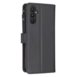 9 Pas - Portemonnee Etui Hoes voor Samsung Galaxy A34   -    Zwart