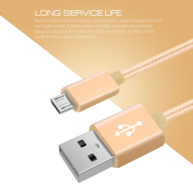 Micro USB Oplader Kabel voor Playstation 4 - 3 meter - Goud