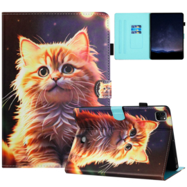 Happy Kitten - Bescherm-Etui Map voor iPad Pro 11   - Blauw-Oranje