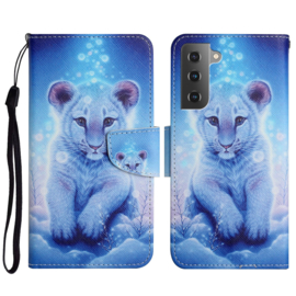 BookCover Hoes Etui voor Samsung Galaxy S23 5G  -  Tijger Welp - Blauw