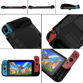 Grip TPU Bescherm Hoes Skin voor Nintendo Switch  - Zwart