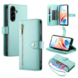 Luxe Portemonnee - Etui  Hoes Tas voor Samsung Galaxy A57   - Met Schouder - Draagkoord -  Turquoise