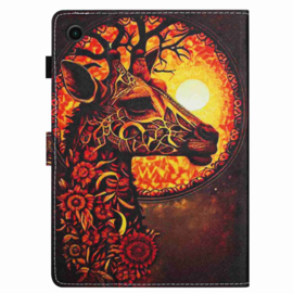Luxe Bescherm-Etui Hoes Map voor Samsung Galaxy Tab A9 Plus - 11 -    Giraffe