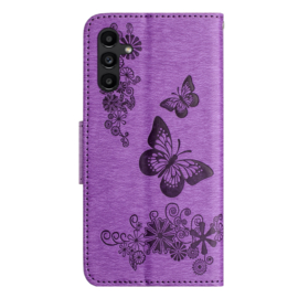 PU BookCover Hoes Etui voor Samsung Galaxy A36 - A56   Paars -  Vlinders