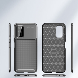 Samsung Galaxy S20   - Carbon TPU Bescherm-Hoes Skin - Zwart