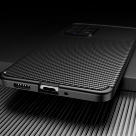 Samsung Galaxy A73 5G  - Carbon TPU Bescherm-Hoes Skin - Zwart