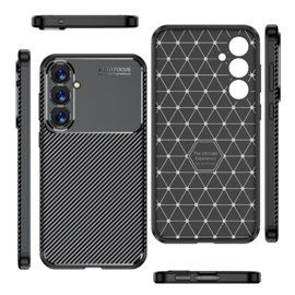 Samsung Galaxy S23 FE Edition  - Carbon TPU Bescherm-Hoes Skin - Zwart