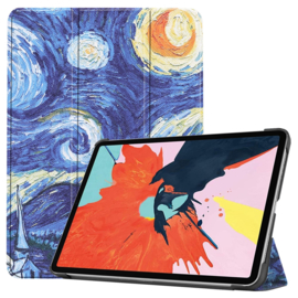 Slim Smart Cover Hoes Map voor iPad Air - 10.9 -  Sterrennacht - Van Gogh. A2316