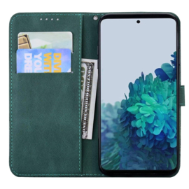 BoekCover Etui Hoes voor Samsung Galaxy S26 PLUS  -   Groen   -  Vlinder  - Reliëf