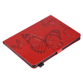 Luxe Bescherm-Etui Map voor iPad Mini 6  - "Vlinder"  Rood