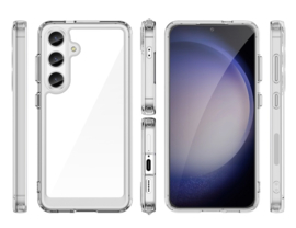 Clear TPU Bescherm-Hoes Cover met Screenprotector voor Samsung S24  - S25   Transparant