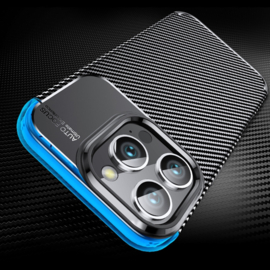 Luxe TPU Carbon  Bescherm-Hoes Cover Skin voor iPhone 16 PRO   -   Zwart