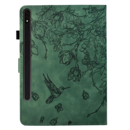 Bescherm-Etui Hoes Map voor Samsung Galaxy Tab S10 FE PLUS - 13.1 - Kolibrie -  Groen
