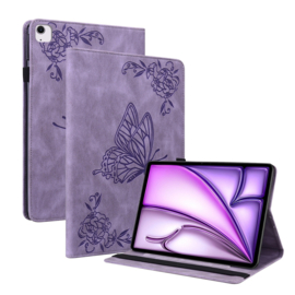 Luxe Bescherm-Etui Map voor iPad Air 6 11" - 2024 -  Paars - Vlinder