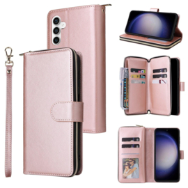 BookCover - 9 Cards - Wallet Etui Hoes voor Samsung Galaxy S25 FE   -  Roze