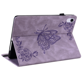Vlinder - Bescherm-Etui Map voor iPad Mini 6 - Mini 7  - Paars