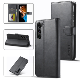 Luxe BoekCover Hoes Etui voor Samsung Galaxy S24 - S25  -  Zwart