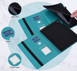 Bescherm-Etui Hoes Map voor Samsung Galaxy Tab A9 Plus - 11 -   Vlinders - Turquoise
