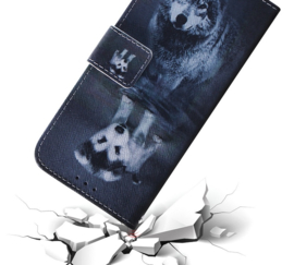 BookCover Hoes Etui voor Samsung Galaxy A34  -  Wolf - Welp