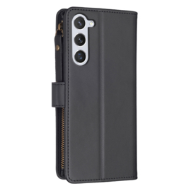 9 Pas - Luxe BookCover Wallet Etui voor Samsung Galaxy S24  - S25   Zwart