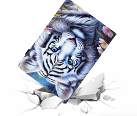 Bescherm-Etui Map Cover voor  Apple iPad 10 - 11 -  A16 - 10.9  -  Snow Tijger - Blauw Wit   - A2696