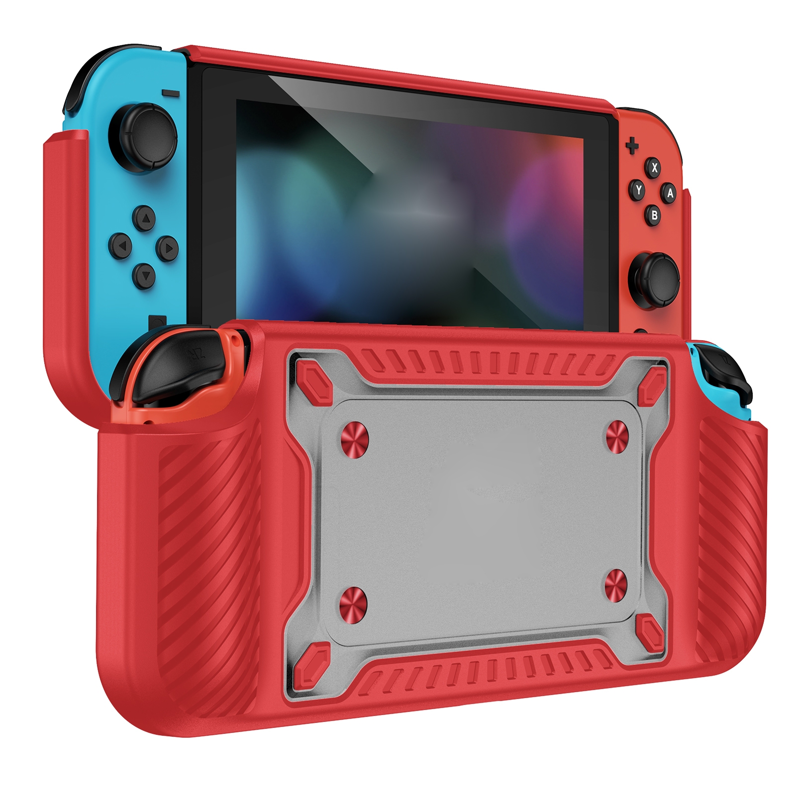 Grip TPU Bescherm Hoes Cover voor Nintendo Switch  OLED -  Rood