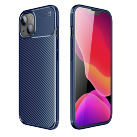 Luxe TPU Carbon  Bescherm-Hoes  voor iPhone 13      Blauw