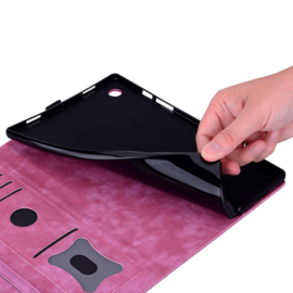 Bescherm-Etui Hoes Map voor Samsung Galaxy Tab S10 FE PLUS - 13.1 - Bloemen en Kat -  Roze