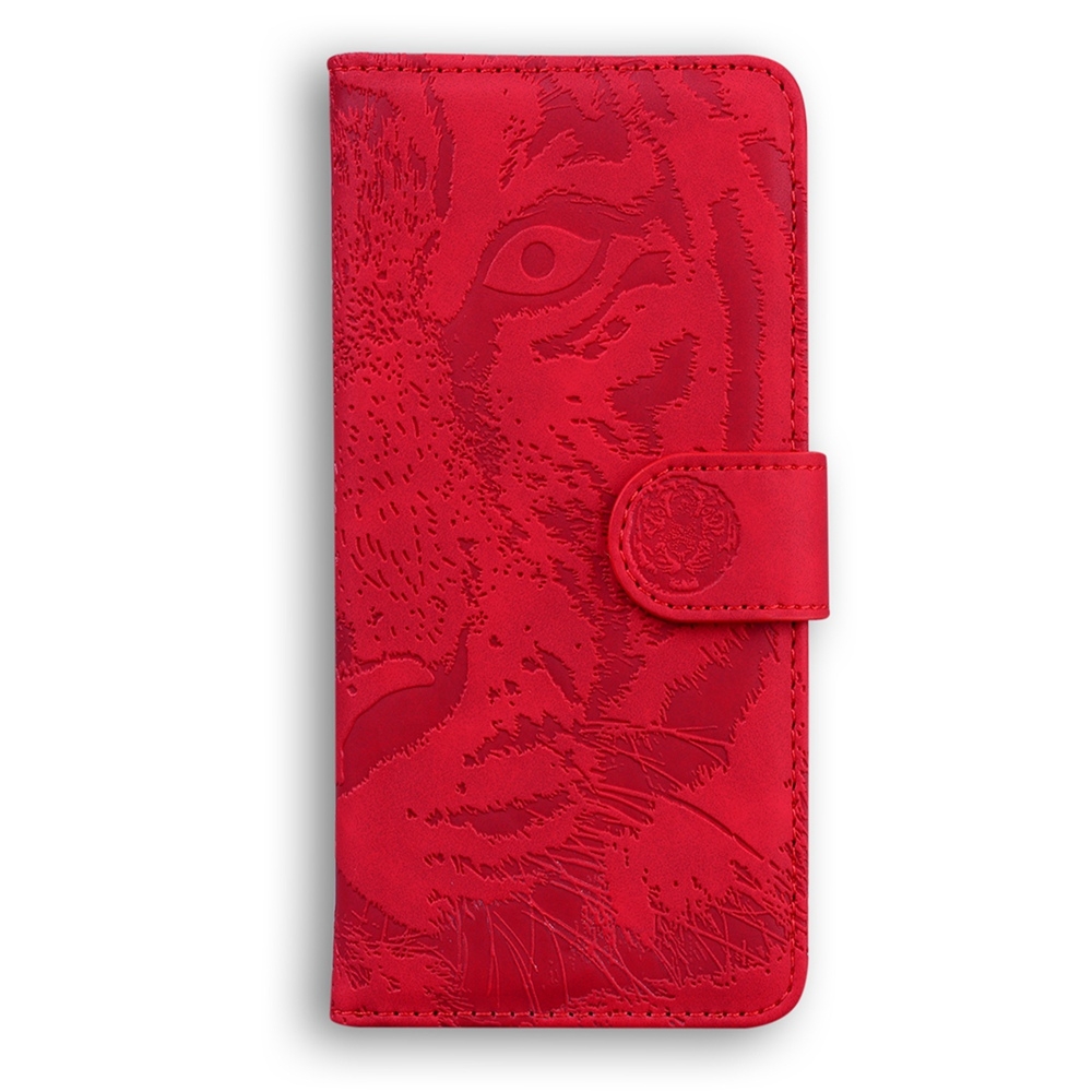 BoekCover Etui Hoes voor Samsung Galaxy A36 - A56  -  Rood   -  Tijger in Reliëf