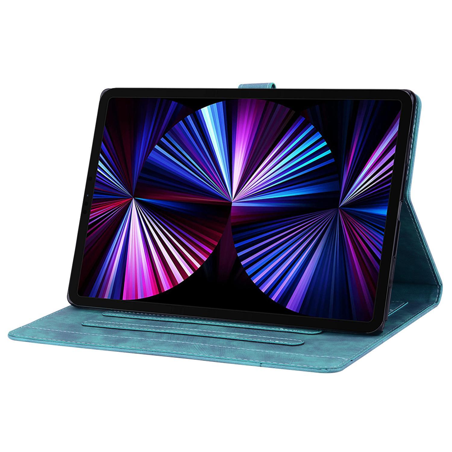 Bescherm-Etui Hoes Map voor Samsung Galaxy Tab S10 FE PLUS - 13.1 - Bloemen en Kat -  Groen