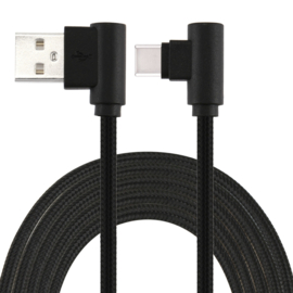 Hoek - USB-C  Oplader en Data USB Kabel voor Samsung Galaxy Serie 100cm.