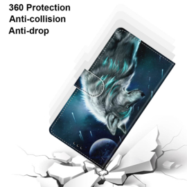 BookCover Hoes Etui voor Samsung Galaxy A33    Blauw Wolf