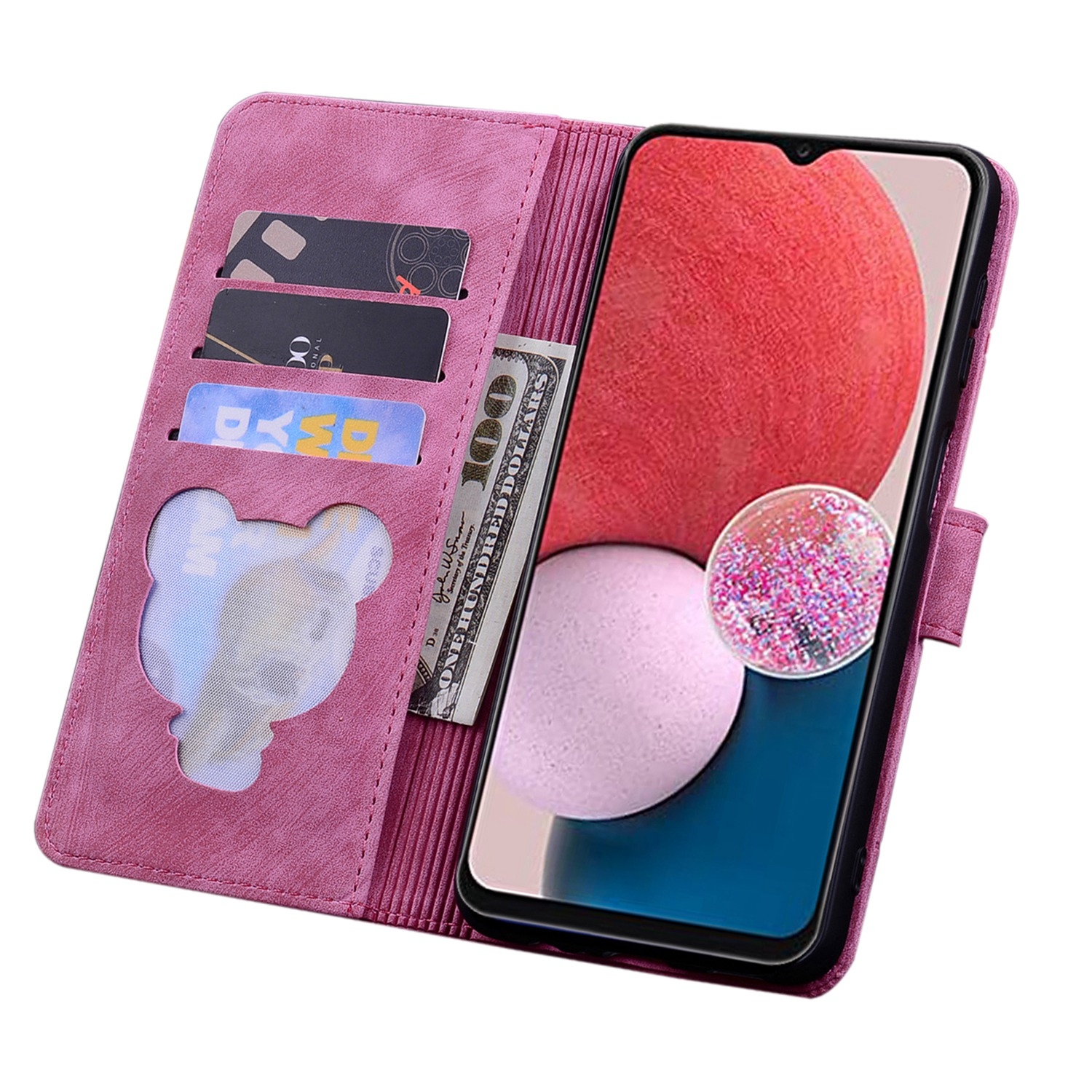 BookCover Hoes Etui voor Samsung Galaxy S24 - S25  -  Roze - Bloemen Kat - Reliëf