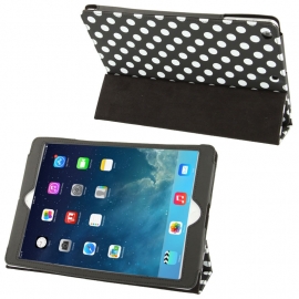 Dot Style PU Bescherm-Opberg Etui Hoes voor iPad Air   Zwart