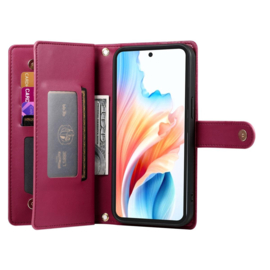 Luxe Portemonnee - Etui  Hoes Tas voor Samsung Galaxy A57   - Met Schouder - Draagkoord -  Rood