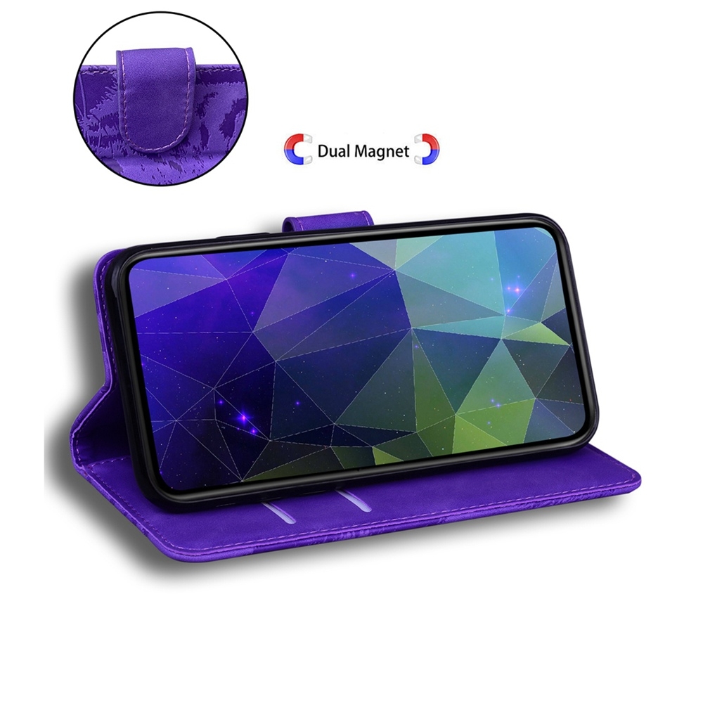 BoekCover Etui Hoes voor Samsung Galaxy A36 - A56  -  Paars  -  Tijger in Reliëf