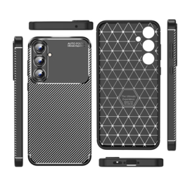 Samsung Galaxy A55  - Carbon TPU Bescherm-Hoes Skin - Zwart