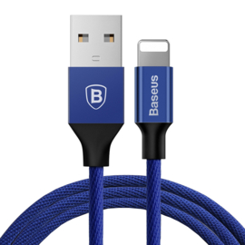 Lightning Oplader en Data USB Kabel voor iPhone - iPad Serie  - 180cm   Blauw
