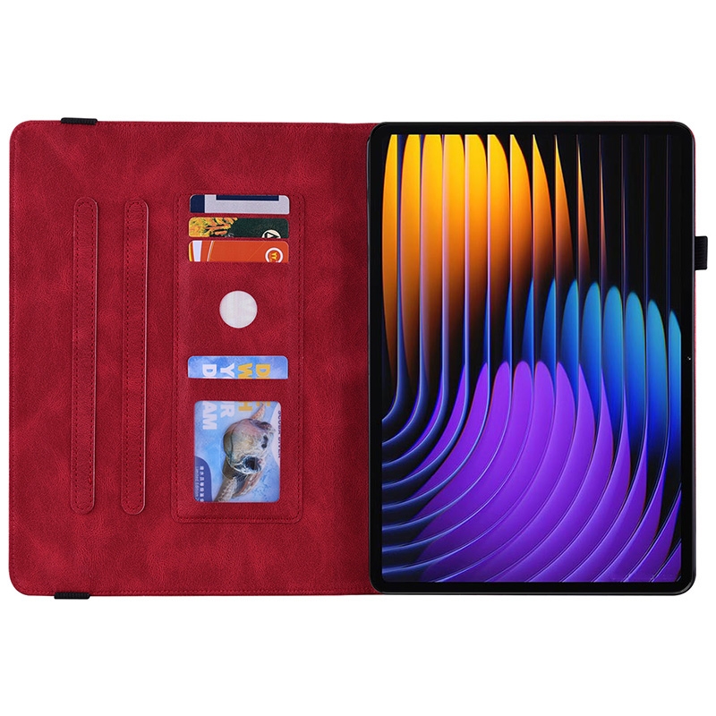 Bescherm-Etui Hoes Map voor Xiaomi Pad 7  -   Vlinders - Rood