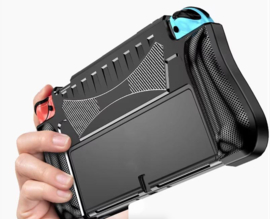 Grip TPU Bescherm Hoes Cover voor Nintendo Switch  OLED - Wit