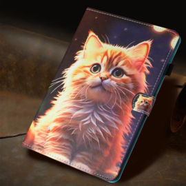 Luxe Bescherm-Etui Hoes Map voor Samsung Galaxy Tab A9 Plus - 11 -    "Kitten"