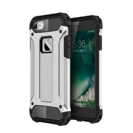 iPhone 7 of 8 - Hybrid Tough Armor-Case Bescherm-Cover Hoes - Zilver