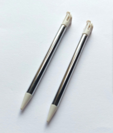 2x Inschuifbare Aluminium Stylus Pen voor New Nintendo 3DS XL. Wit