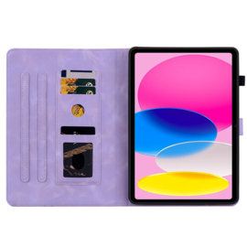 Bescherm-Etui Hoes Map Cover voor  Apple iPad 10 - A16 - 10.9 - 2022 - 2025 - Lelie - Paars