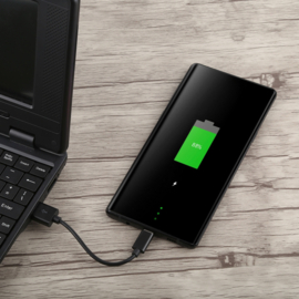 USB C oplader en Data USB Kabel voor Samsung Galaxy A35     10cm. Zwart