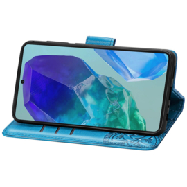 PU BookCover Hoes Etui voor Samsung Galaxy A06    Vlinders   Turquoise