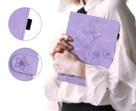 Luxe Bescherm-Etui Hoes Map voor Samsung Galaxy Tab S9 FE  -  S10 FE  -  10.9"  -    Lelie  - Paars