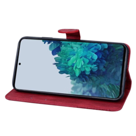 BoekCover Etui Hoes voor Samsung Galaxy S26 PLUS  -  Rood   -  Vlinder  - Reliëf
