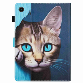 Luxe Bescherm-Etui Hoes Map voor Samsung Galaxy Tab A9 Plus - 11 -    Kat